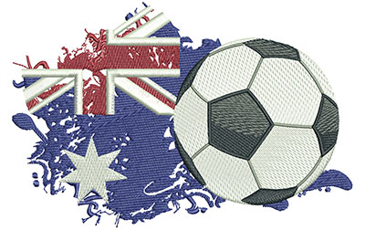Embroidery Design: Aussie Soccer Lg 6.02w X 3.98h
