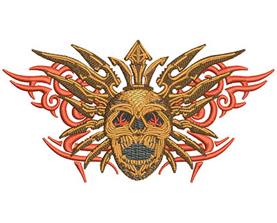 Embroidery Design: Metal Blade Skull Lg6.02w X 3.15h