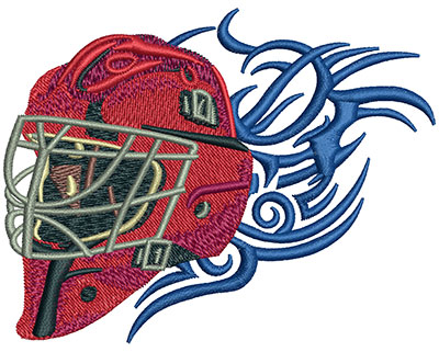Embroidery Design: Tribal Goalie Mask Lg 4.02w X 3.12h