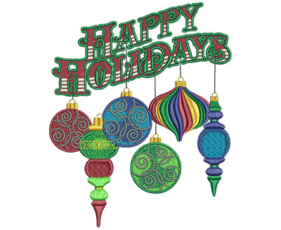 Embroidery Design: Holiday Ornaments Lg 4.79w X 5.91h