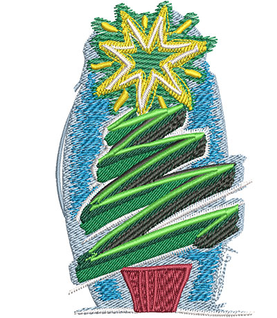 Embroidery Design: Artistic Christmas Tree Lg 2.83w X 4.48h