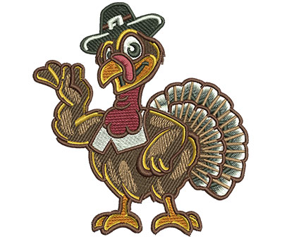 Embroidery Design: Thanksgiving Turkey Lg 3.69w X 4.00h