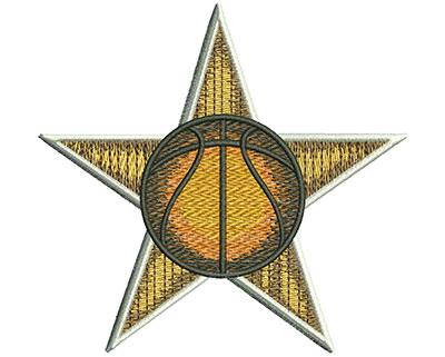 Embroidery Design: Basketball Star Lg 4.19w X 3.98h