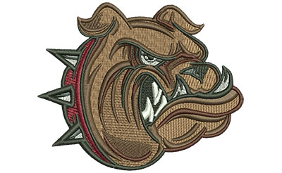 Embroidery Design: Spiked Collar Bulldog Lg 3.98w X 3.27h