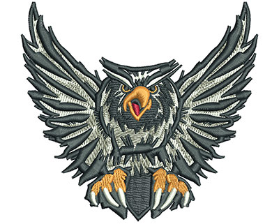 Embroidery Design: Owl Flight Lg 4.34w X 4.01h