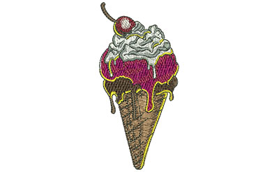 Embroidery Design: Ice Cream Cone Lg 1.91w X 4.00h