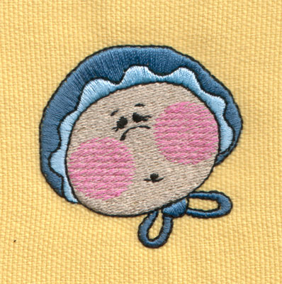 Embroidery Design: Baby Face with Bonnet2.01" x 1.96"