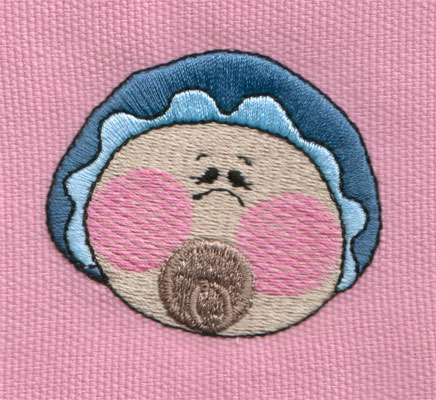 Embroidery Design: Baby with bonnet and soother2.28" x 1.92"