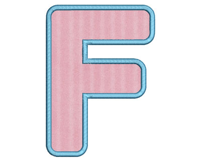Embroidery Design: F Bold Applique Large 4.13w X 5.76h