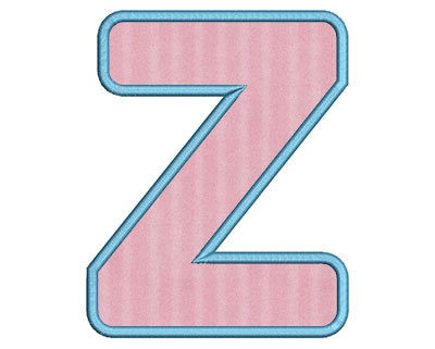 Embroidery Design: Z Bold Applique Large 4.60w X 5.76h