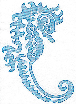 Embroidery Design: Seahorse 7.34w X 10.58h