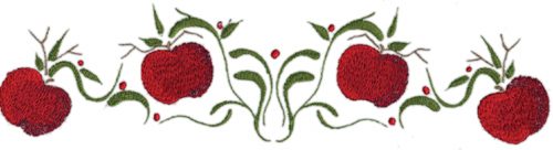 Embroidery Design: Apple Vine Border (large)11.65" x 2.96"