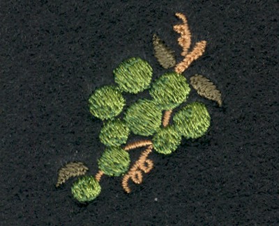 Embroidery Design: Fruit of the Spirit Green Grapes 21.21" x 1.50"