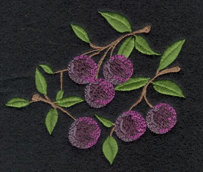 Embroidery Design: Fruit of the Spirit Purple Grapes (small)3.88" x 3.42"