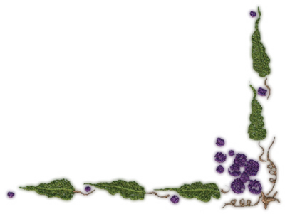 Embroidery Design: Grapes Corner (large)6.14" x 4.62"