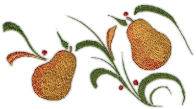 Embroidery Design: Pears deco (large)6.25" x 3.39"