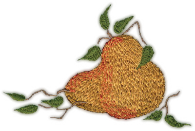 Embroidery Design: Two Pears4.48" x 2.94"