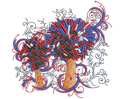 Embroidery Design: Pom Pom Swirls Lg 4.00w X 3.92h