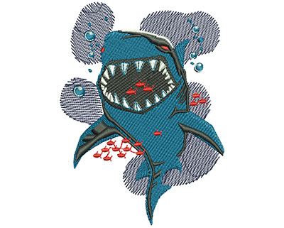 Embroidery Design: Shark Bite Lg 2.75w X 3.76h