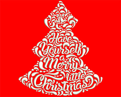 Embroidery Design: Have Yourself A Merry Little Christmas Lg 5.98wX 6.78h