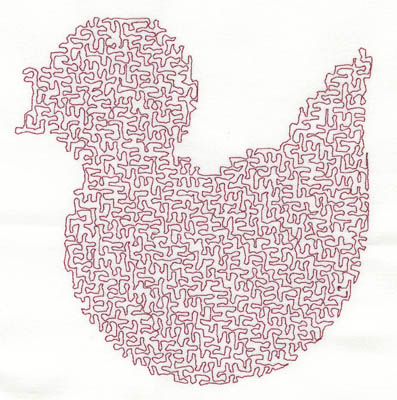 Embroidery Design: Stipple Chick High 4.90w X 5.04h