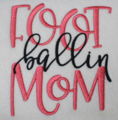 Embroidery Design: Footballin Mom Lg 5.27w X 5.94h