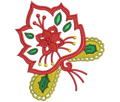 Embroidery Design: Christmas Paisley 4 2.95w X 3.29h