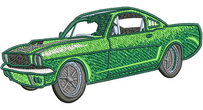 Embroidery Design: Classic Muscle Car Lg 4.53w X 2.16h