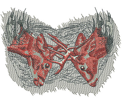 Embroidery Design: Fighting Bucks Lg 6.14w X 4.53h