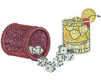 Embroidery Design: Bar Dice lg2.30 in x 3.55 in