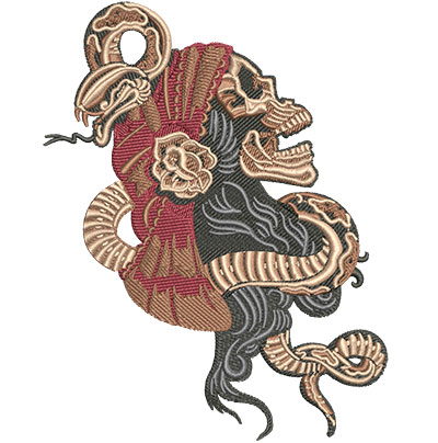 Embroidery Design: Gypsy Skull Lg 4.69w X 6.00h