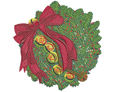 Embroidery Design: Hanging Wreath Lg 4.40w X 4.49h