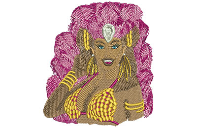 Embroidery Design: Vegas Showgirl Lg 3.98w X 4.51h