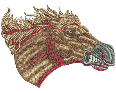 Embroidery Design: Mustang Charge Lg 5.50w X 4.00h