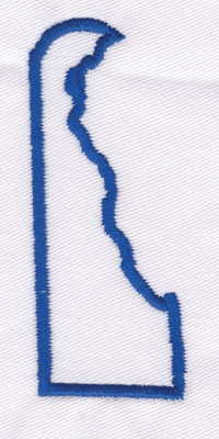 Embroidery Design: Delaware Outline3.54" x 1.52"
