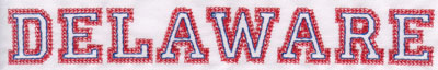 Embroidery Design: Delaware Name1.09" x 8.02"