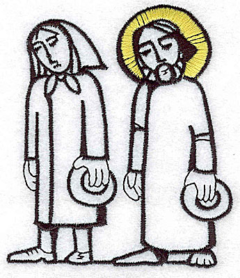Embroidery Design: Jesus with disciple 3.38w X 3.94h