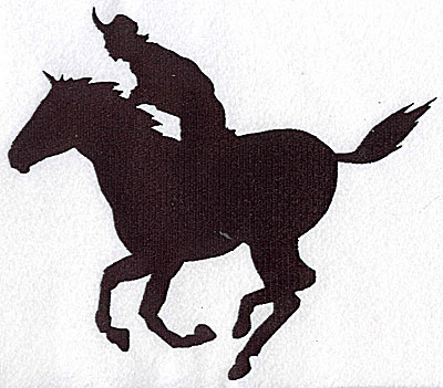 Embroidery Design: Cowbow riding horse 8.56w X 7.31h