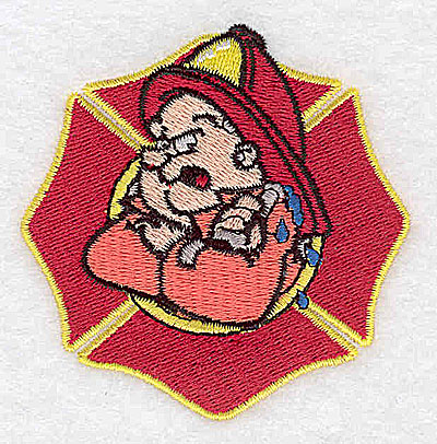 Embroidery Design: Firefighter logo cartoon 2.69w X 2.75h