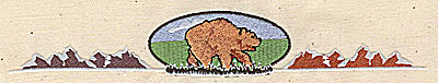 Embroidery Design: Forest scene with bear 7.44w X 1.31h
