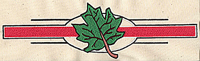 Embroidery Design: Maple leaf with bar 9.48w X 2.69h