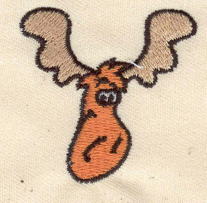 Embroidery Design: Moose head cartoon 1.69w X 1.61h