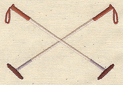 Embroidery Design: Crossed polo mallets 3.48w X 2.13h
