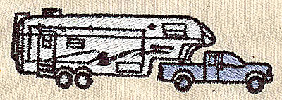 Embroidery Design: Truck with trailer 2.94w X 0.88h