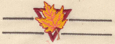 Embroidery Design: Maple leaf with triangle 3.19w X 1.19h