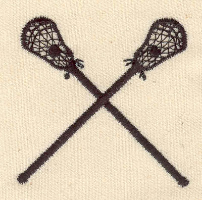 Embroidery Design: Crossed lacrosse sticks 2.00w X 1.94h
