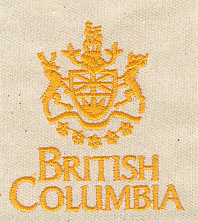Embroidery Design: British Columbia 2.06w X 2.19h