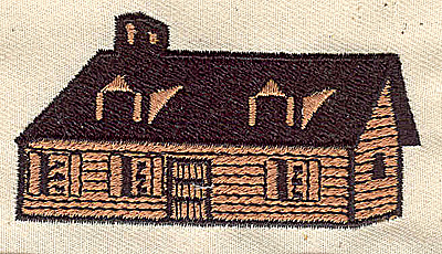 Embroidery Design: Log home 3.00w X 1.56h