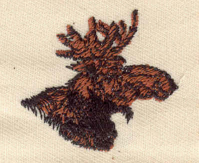 Embroidery Design: Moose head 1.56w X 1.38h
