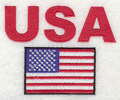 Embroidery Design: USA flag 3.88w X 2.75h